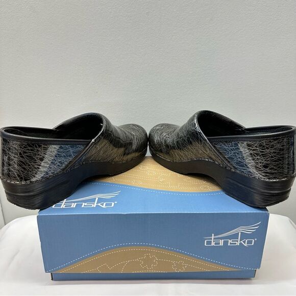 Dansko patent leather black metallic spiral professional clog shoes women's 10.5 - Picture 5 of 8